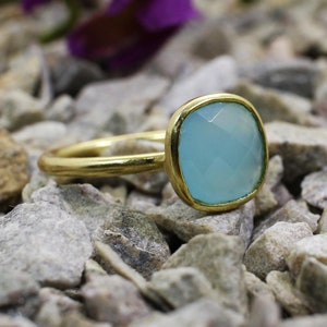 Handmade Gemstone Stackable Rings- Gold Plated Brass Rings- Unisex Ring- Ethnic Jewelry- Everyday Ring- Boho Ring- Anniversary Gifts