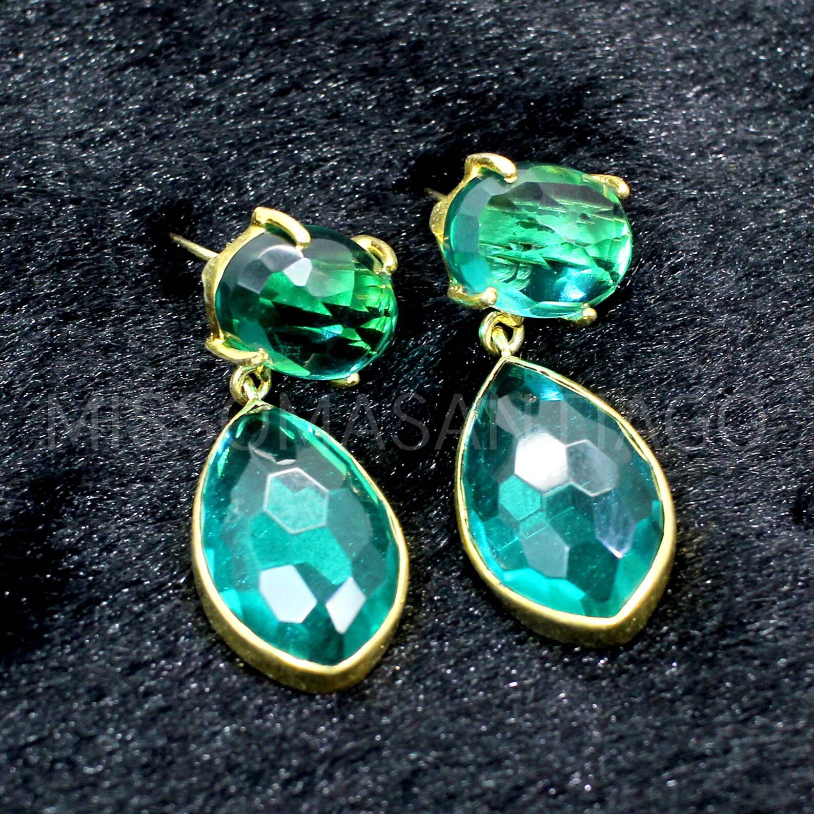 •LUNA• apatite + gold earrings