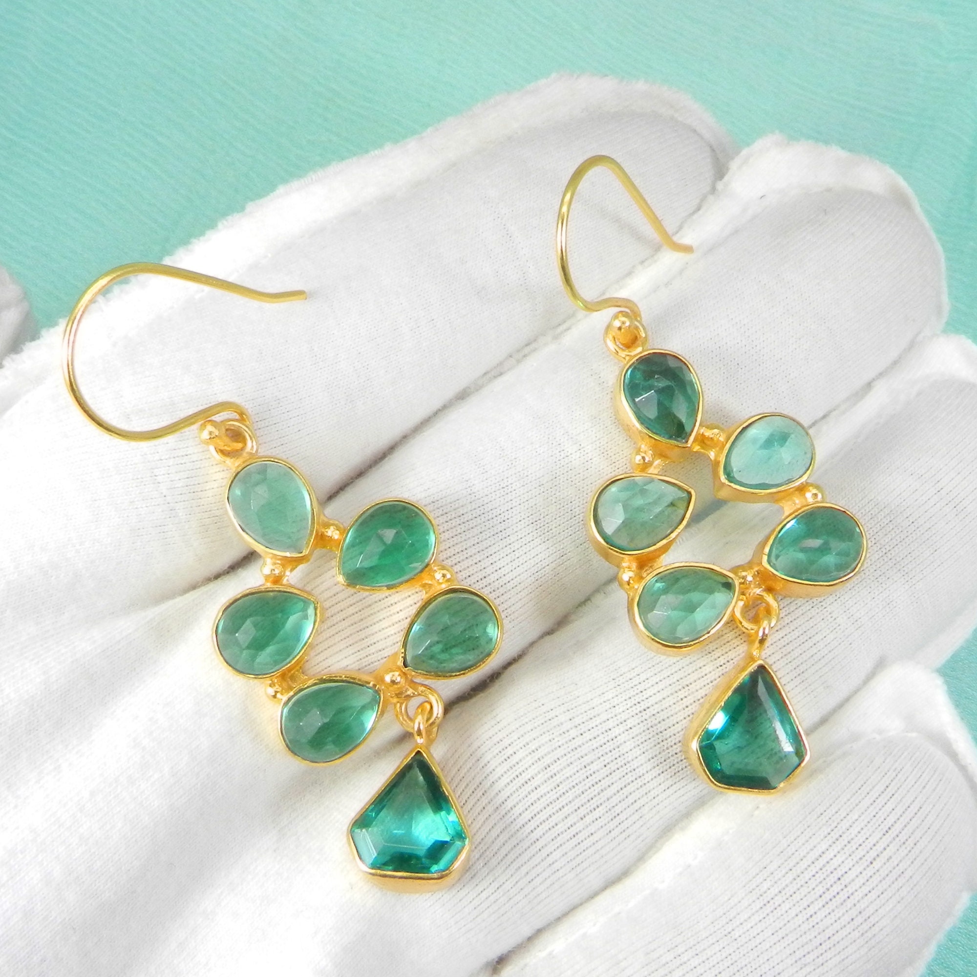 Apatite Gemstone Dangling Earrings Anniversary Gifts | Etsy