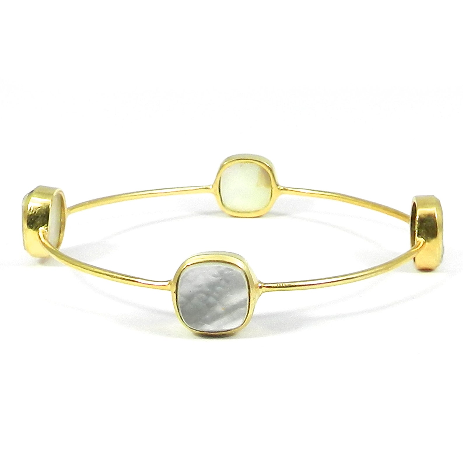 Mother Of Pearl-Handmade Bangle Bracelet-Gemstone | Etsy