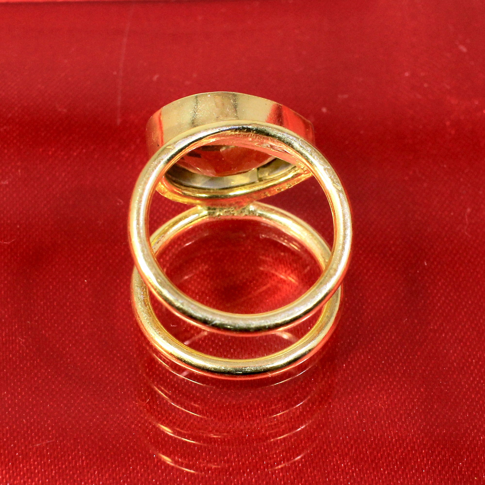 Pear Citrine Gemstone Ring Gold Brass Ring Handmade Ring Etsy