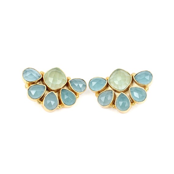 Handmade Rings Prehnite Chalcedony 18k Gold Plated Brass Bezel Adjustable Handmade Rings Prehnite Chalcedony 18k Gold Plated Brass Bezel Adjustable