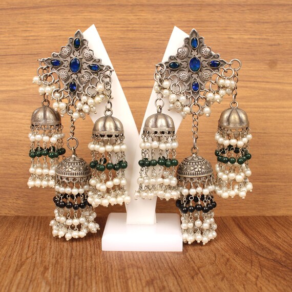 Women Designer Jhumka Beautiful Earrings Jhumka Earrings Bollywood Oxidized Earrings Dangle Earrings Earrings for Women Perfect Gifts Etsy