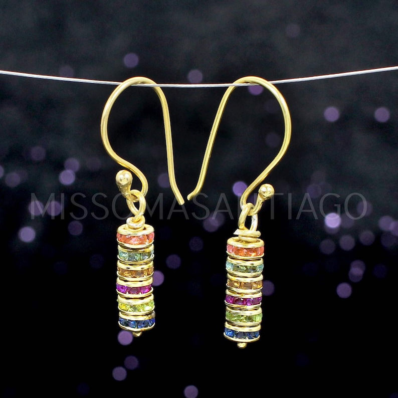 Dangling Earrings Gold Plated Brass Modern Jewelry Colorful Earrings Fashion Jewelry Handmade Earrings Anniversary Gifts Boho Earring