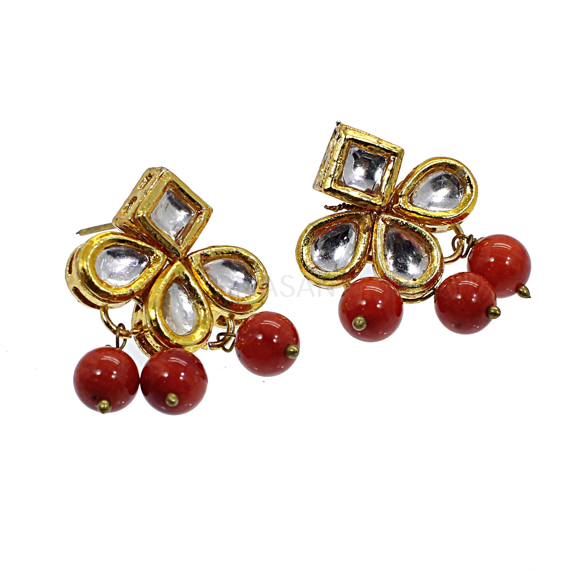 Traditional Pearl  Coral Earrings By Lagu Bandhu  Lagu Bandhu