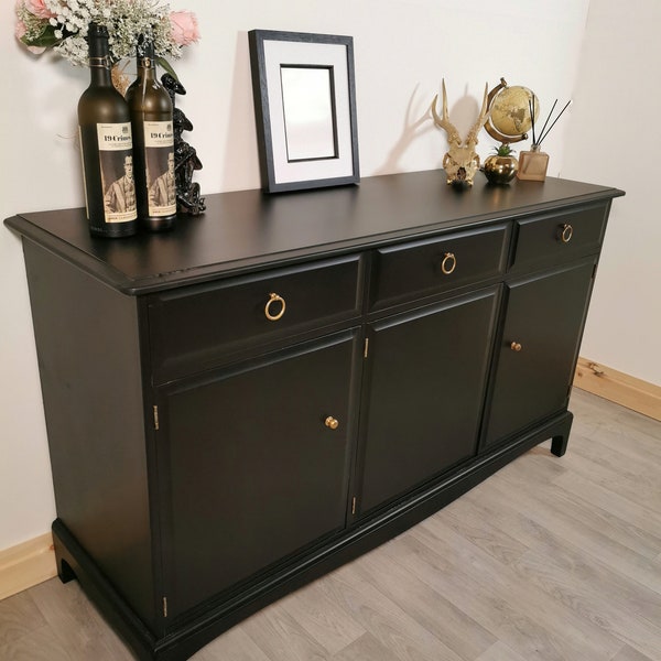 PROFESSIONALLY SPRAYED Stag Minstrel sideboard, in Matt Black