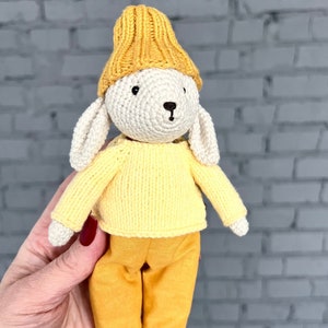 amigurumi rabbit doll knitted bunny doll ready-made rabbit doll amigurumi bunny doll crocheted readymade doll amigurumi in clothes soft doll