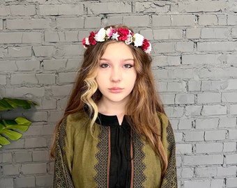 flower wedding crown romantic flower wedding crown wedding flower crown flower headdress hair wreath girl engagement headband bridesmaid