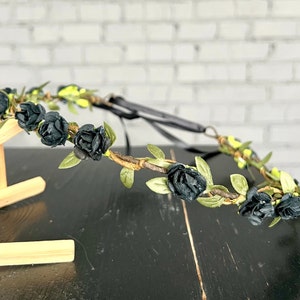 black flower gothic wedding crown bridal crown gothic black party accessory wedding headband gothic wedding crown wedding headband gothic