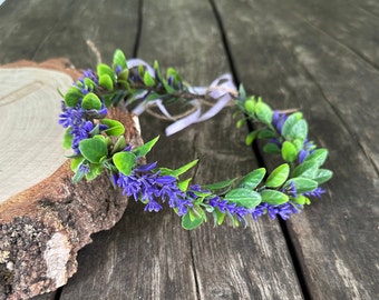 lavender flowers wedding crown provence style wreath girls provence crown wedding wreath provence crown bridal crown faux lavender headband