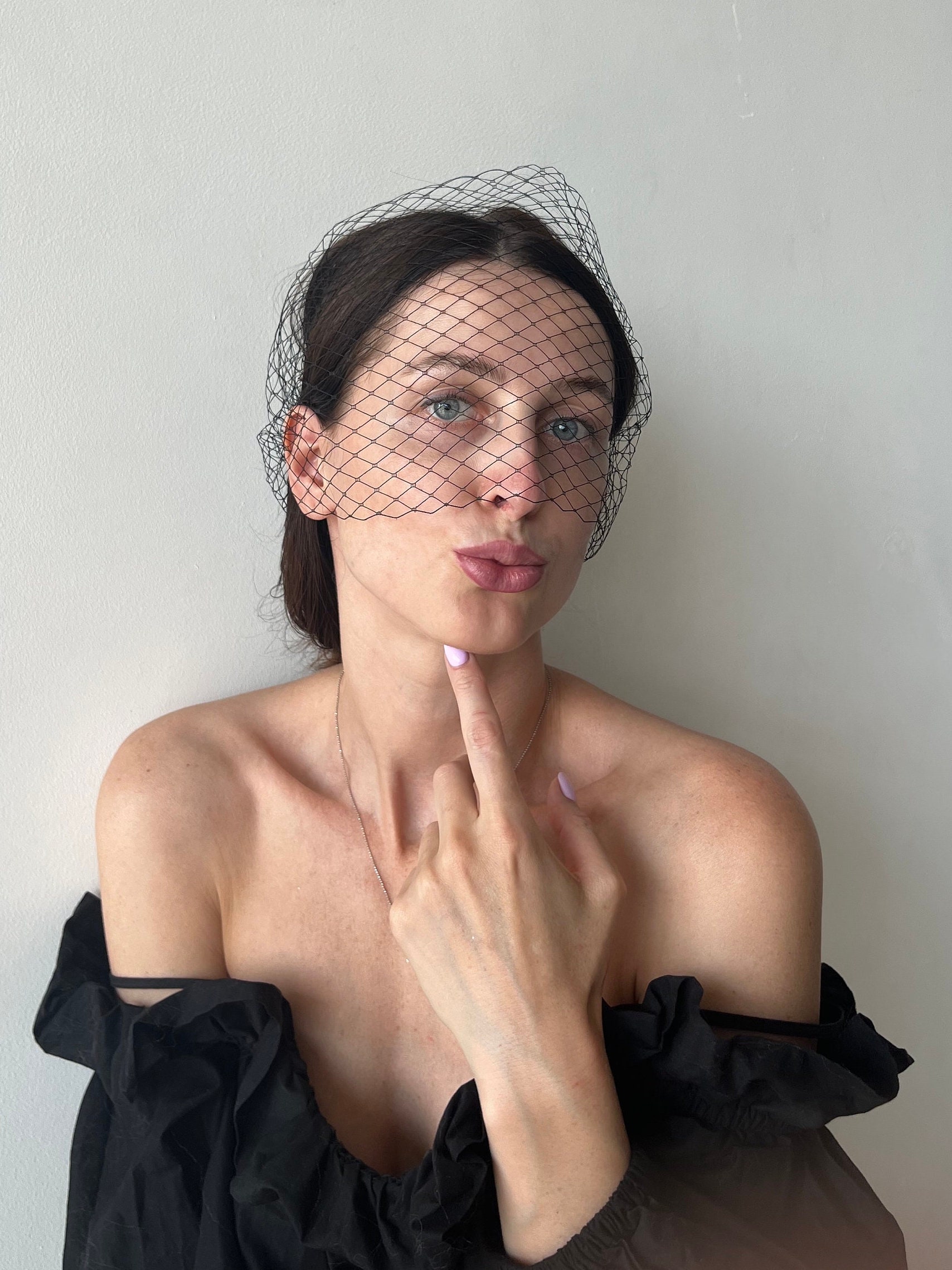 Veil Gothic Crown Black Gothic Veil Birdcage Veil Black Veil Etsy