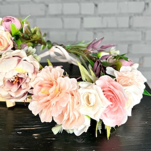 flower crown wedding headpiece flower headpiece colorful bridal flower crown summer flower crown autumn festival crown flower hair crown