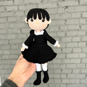 doll crochet princess doll doll black dress gothic doll handmade doll as a gift horror doll knitted doll gothic style gift for her amigurumi