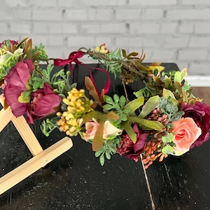 bride flower wedding crown autumn wedding crown blush wreath wedding luxury headband engagement crown adult wedding flower crown engagement