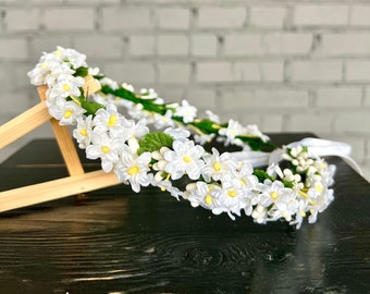 bruiloft bloemkroon witte bloemkroon volwassen haar hoofdband witte bruiloft bloemkroon boho bruiloft bloemkroon bruiloft bloemkroon weding