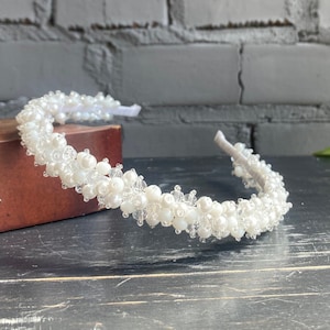 kristallen bruiloft kroon witte kroon kralen hoofdband bruiloft tiara bruids hoofddeksel met sieraden bruiloft haaraccessoires kristallen bruidskroon