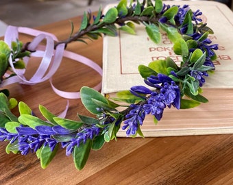 purple and green flower crown with lavender provence bride crown lavender flower crown lavender hair accessory bridal crown flower bride