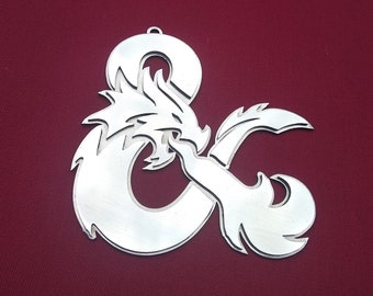 Fantastic pendent of 3D logo D&D for Dungeons and Dragons gamers and Cosplay accessory made of stainless steel