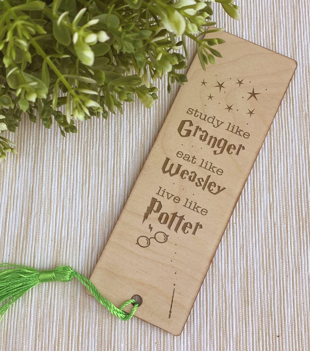 Wooden Bookmark Harry Potter Inspired Study Like Granger Eat Like