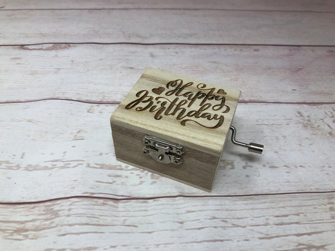 Wooden Happy Birthday Music Box Cute Gift Plays Happy | Etsy