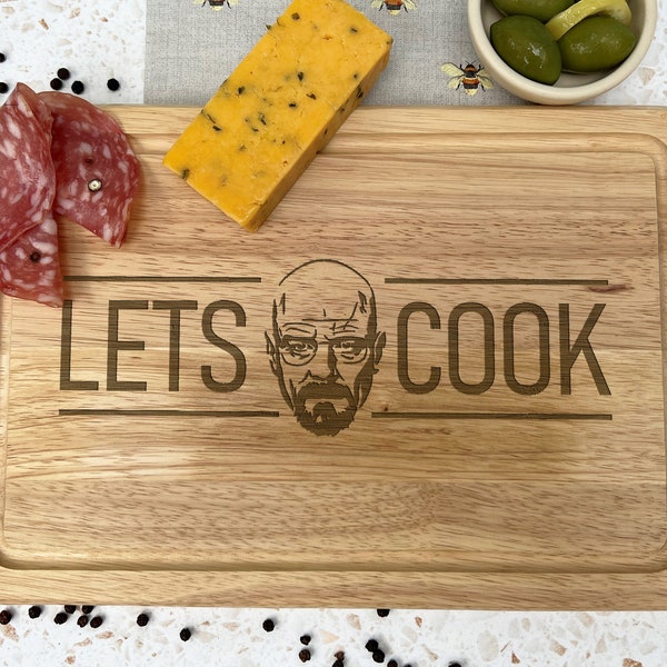 Breaking Bad Let's Cook Walter White Heisenberg Chopping Board Funny Cooking Gift Present Kitchen Décor Housewarming