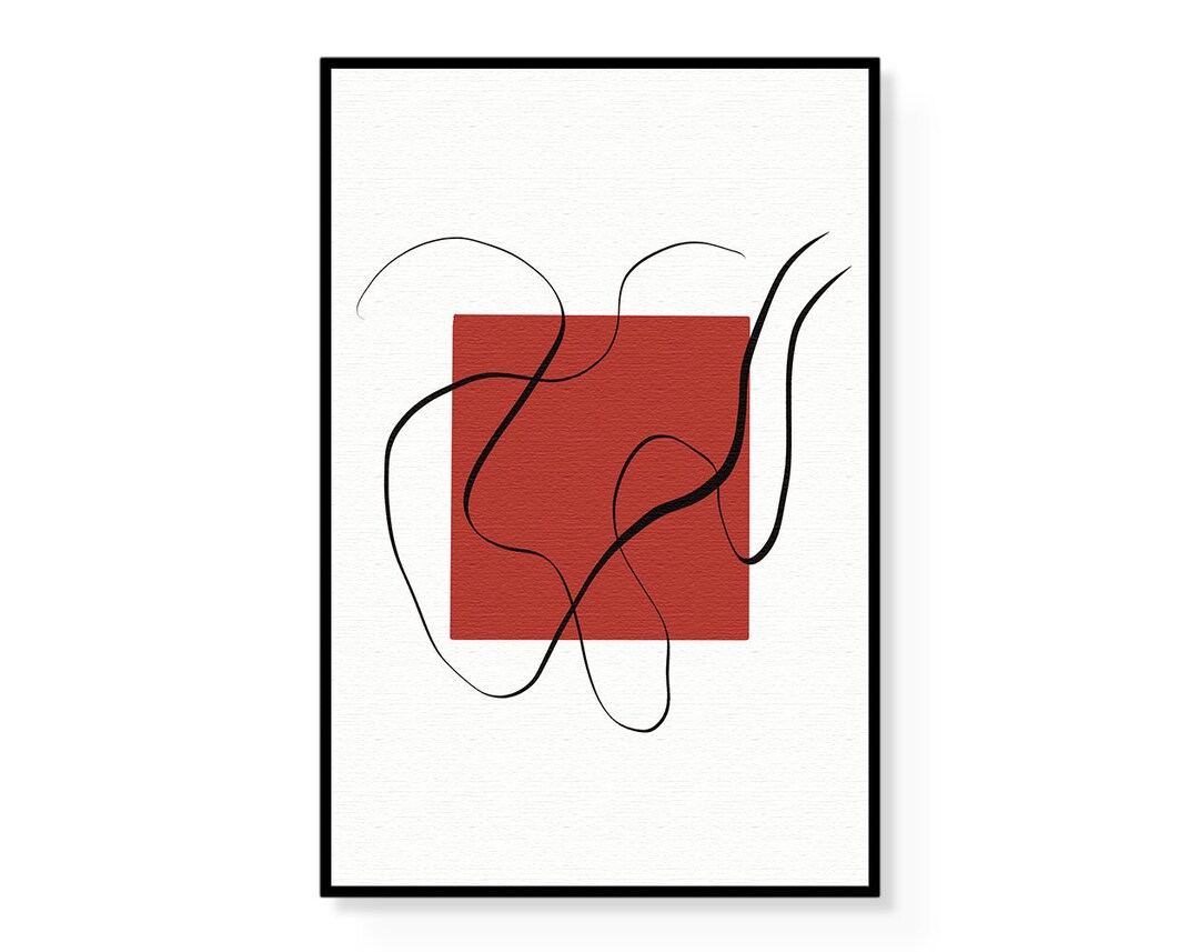 Abstract Wall Art Modern Wall Decor Line Art Modern Shapes Etsy