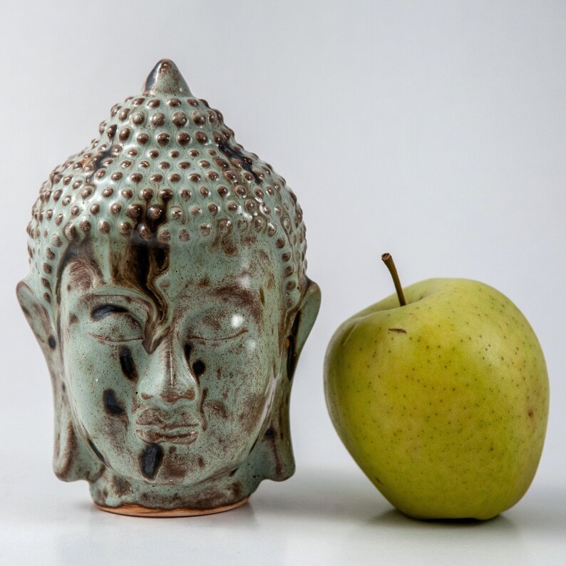 Multicolor Buddha Head Statue Ceramic Buddha Buddha Home Etsy