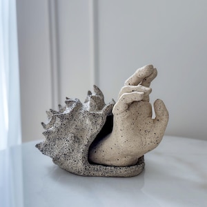 Ceramic Hand Sculpture | Contemporary Art Object | Minimalist Clay Hand | Organic Modern Decor | Unique Handmade Piece