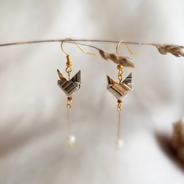 Cute Cat Earrings, Custom Origami Cat Gifts, Gift for cat lovers, Gifts for Daughters, Handmade Gift for girls, unique Pet Owner Gifts