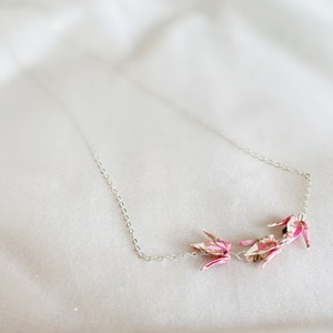 Minimalist Crane Necklace, Origami crane jewelry, Tiny crane pendant, Paper Bird Necklace, Elegant  Necklace, Japanese Style, Gift for her
