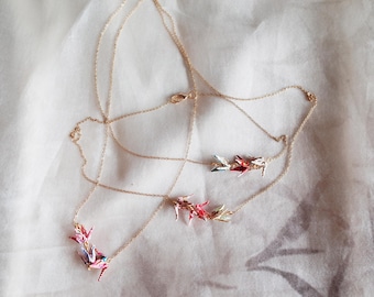 Custom Origami Bird Necklace: Personalized Paper Crane Jewelry, Gift for family and friends