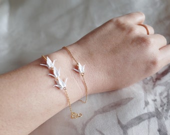 origami crane bracelets, bridesmaid gifts, Personalized Jewelry, Handmade Gift, Japan Style Jewelry, elegant dainty bracelets, Unique Gift