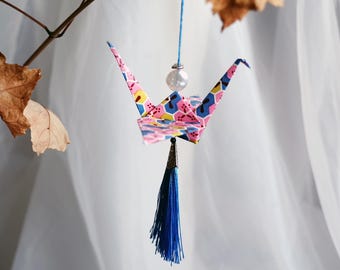 Origami bird Ornament: Japanese Washi Paper Hanging Decoration, Christmas decorations