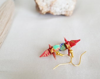 Personliga enkla origami-kranörhängen: Japanska Washi-papperssmycken, present till vänner