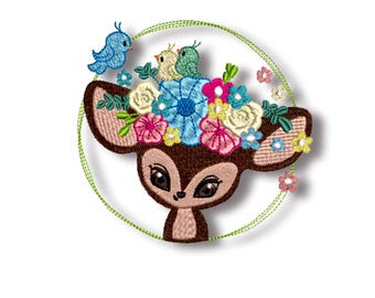 Embroidery file deer, embroidery file stag, 2 sizes, other sizes on request, instant download