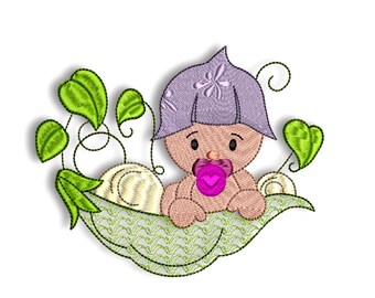 Embroidery file baby, two sizes