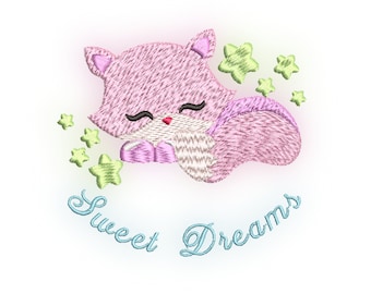 Stickdatei Fuchs, digitale Datei, Embroidery Design Fox Sweet Dreams, machine embroidery design