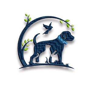 Stickdatei Hund, Stickdatei Katze, Silhouette Hund und Katze, weitere Größen auf Anfrage