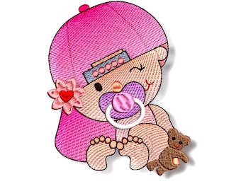 Embroidery file Baby, Embroidery file Baby Girl in 3 sizes and on request