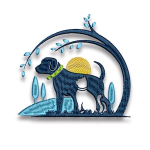 Embroidery file dog, embroidery file cat, two sizes and other sizes on request