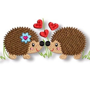 Stickdatei Igel, Igelpaar, weitere Größen auf Anfrage, digitale Datei für die Stickmaschine zum Sofortdownload