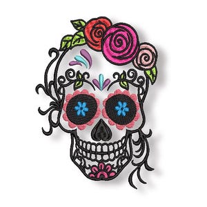 Borduurbestand schedel, borduurbestand tatoeage, borduurbestand Halloween, andere maten op aanvraag, direct downloaden