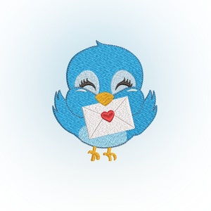Embroidery file bird, digital file, embroidery design bird, love mail bird, machine embroidery design