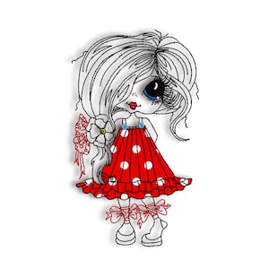 Doodle embroidery file Girl, embroidery file Girl in two sizes, machine embroidery, digital file for the embroidery machine for instant download