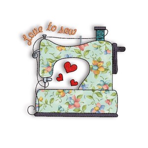 Sewing machine appliqué, sewing machine embroidery file in three sizes, machine embroidery, digital file for the embroidery machine for instant download