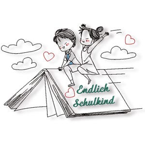 Embroidery file school, embroidery file schoolchild, embroidery file back to school, two sizes