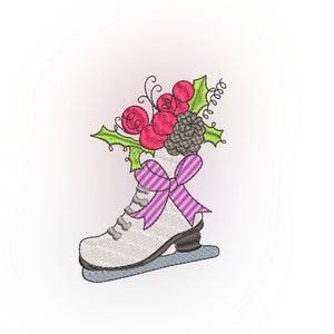 Embroidery file Christmas, embroidery file ice skate, machine embroidery