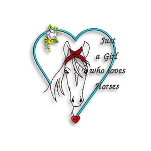 Embroidery file horse, machine embroidery horse, digital file for instant download, 2 sizes