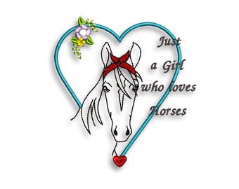 Embroidery file horse, machine embroidery horse, digital file for instant download, 2 sizes