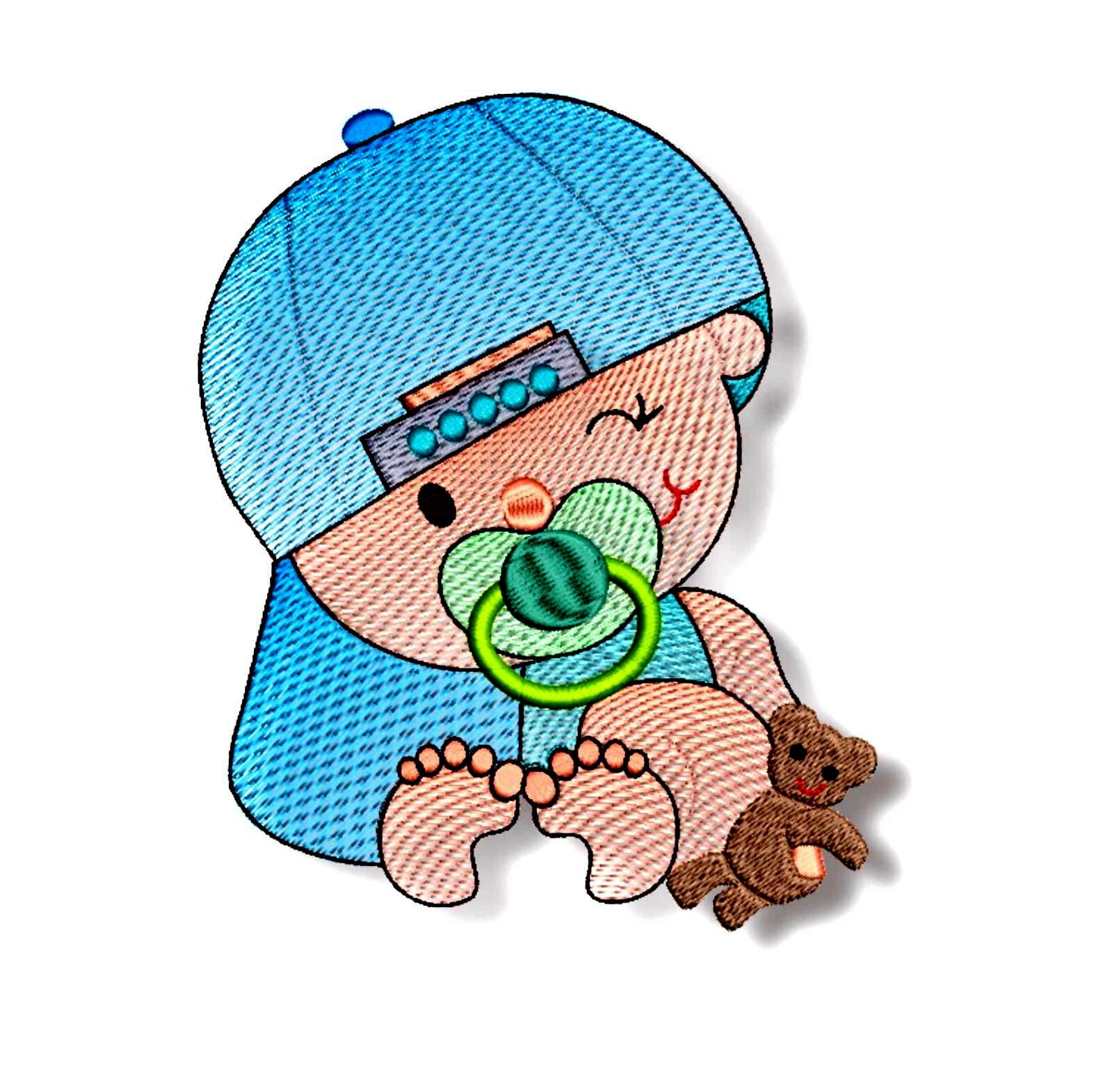 Embroidery file Baby, Embroidery file Baby Boy in 3 sizes and on request